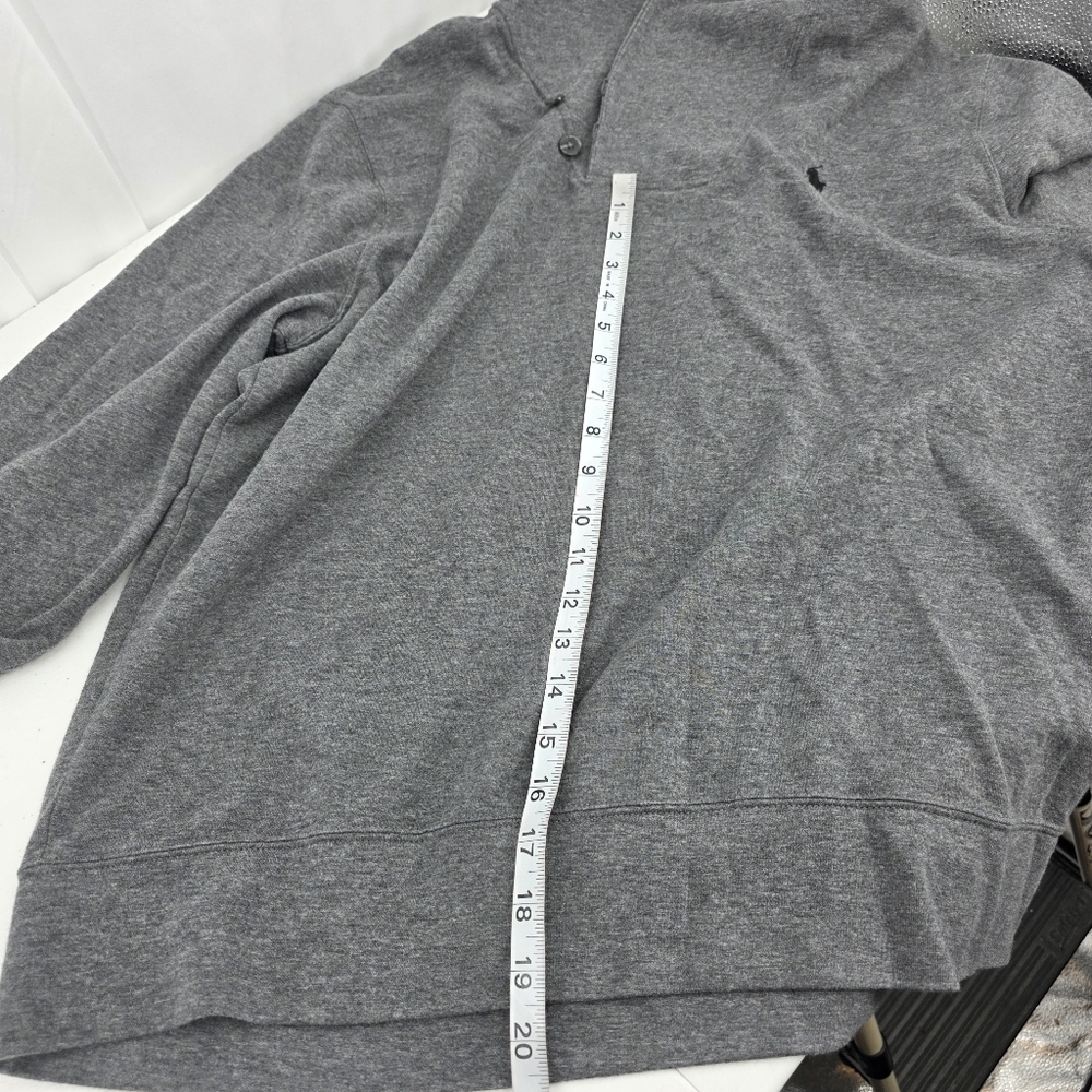 Polo Ralph Lauren Luxury Jersey Shawl Collar Pullover Men’s XL Gray Cotton L/S. - Picture 9 of 10